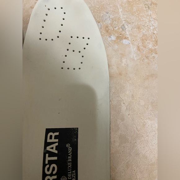 Golden Goose inspired White Sneakers with Gold glitter heel tab and silver star - Picture 5 of 16